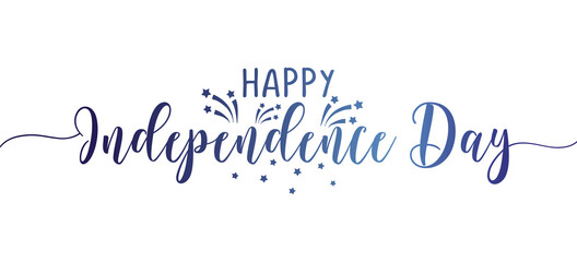 Happy Independence Day 4th of July - Happy July 4th lettering design illustration. Good for advertising, poster, announcement, invitation, party, greeting card, banner, gifts, printing press.