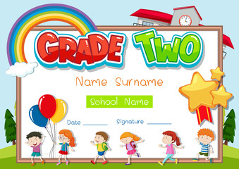 Grade two diploma or certificate template