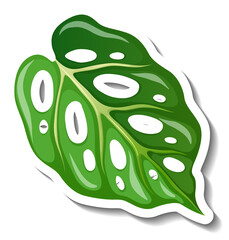A sticker template with a tropical leaf isolated