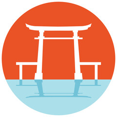 A Torii Gate Landmark of Shinto Shrine in Japan