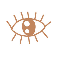 Eye, abstract minimalist hand drawn vector illustration. Beautiful simple design in trendy, doodle.