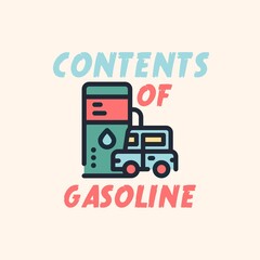 contents of gasoline icon logo illustration