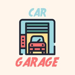 car garage logo icon illustration.