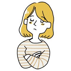 考え事をしている女性