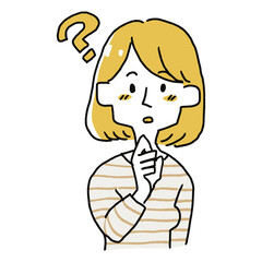 疑問に思っている女性