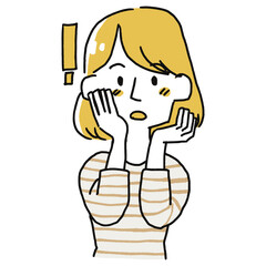 びっくりしている女性