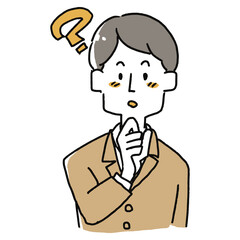 疑問を持っている男性