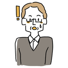 驚いている高齢男性