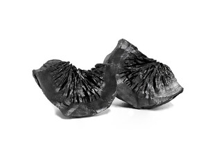 black charcoal isolated on white background

