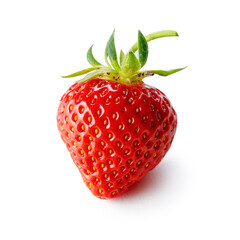 Fresh organic strawberry isolated on white background.