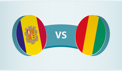 Andorra versus Guinea, team sports competition concept.