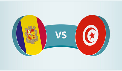 Andorra versus Tunisia, team sports competition concept.