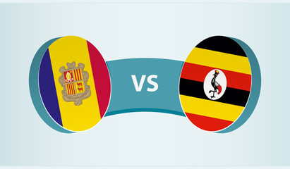 Andorra versus Uganda, team sports competition concept.