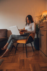Business woman working from home.