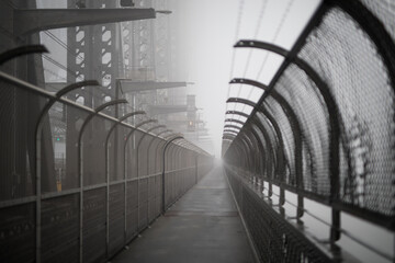 Sydney Harbor Bridge in the fog