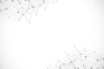 Abstract plexus background with connected lines and dots. Wave flow. Plexus geometric effect Big data with compounds. Lines plexus, minimal array. Digital data visualization, illustration
