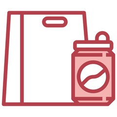 Recycling_Recyclable material red line icon,linear,outline,graphic,illustration
