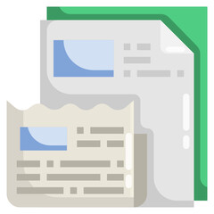 Recycling_Paper products flat icon,linear,outline,graphic,illustration