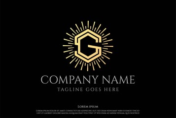 Initial Letter SG for Sun Gold Logo Design Vector