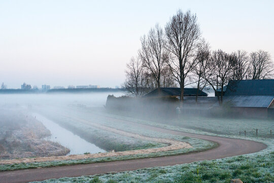 Misty landscape at Ouderkerk