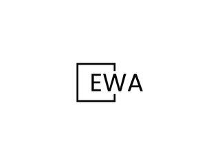 EWA Letter Initial Logo Design Vector Illustration - obrazy, fototapety, plakaty