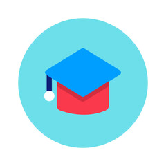 Graduate , Education flat icon.