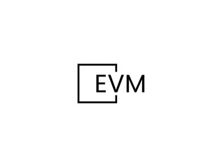 EVM Letter Initial Logo Design Vector Illustration