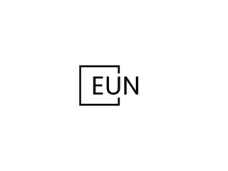 EUN Letter Initial Logo Design Vector Illustration