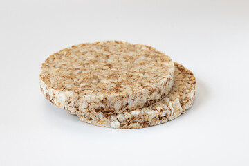 rice cakes isolated on white background, grain crispbreads