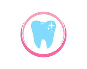 Abstract circle shape with shinning teeth inside