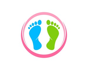 Abstract circle shape with foot care inside