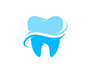 Healthy teeth with abstract swoosh inside