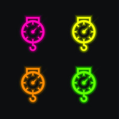 Balance four color glowing neon vector icon