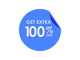 Get Extra 100% percent off Sale Round sticker