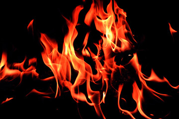 flames on a black background.