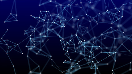 Technology network connection with line and dot digital abstract background