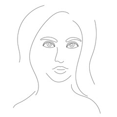 drawing girl portrait line sketch