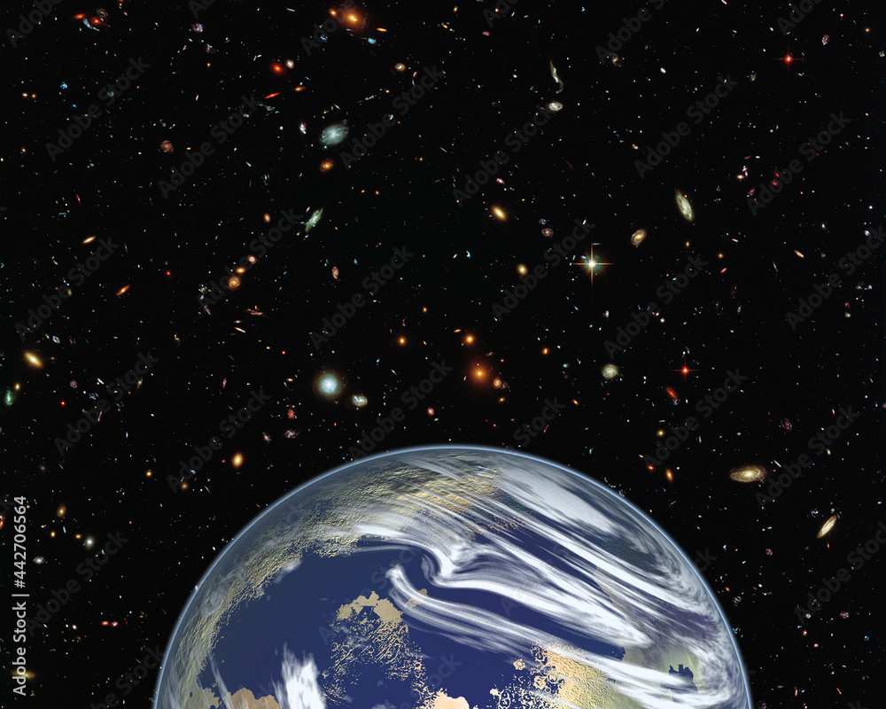 Sticker magnificent earth in outer space. the elements of this image furnished by nasa.