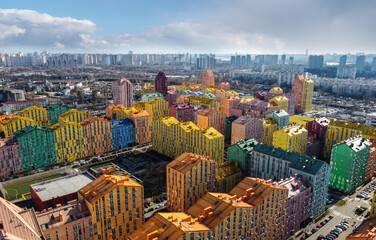 city drone photo