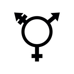 Gender symbol isolated on white. Transgender sex icon. 
