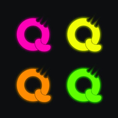 Bisquits Logo four color glowing neon vector icon