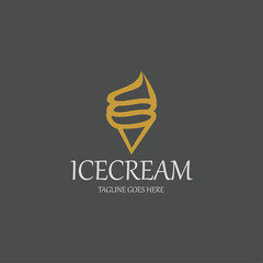 Ice cream logo design template. Vector illustration
