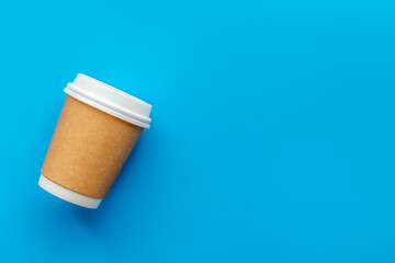 Take away coffee paper cup. Top view