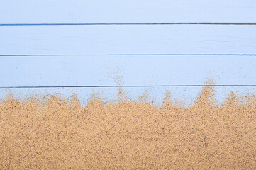 sea ​​sand on blue boards,summer background