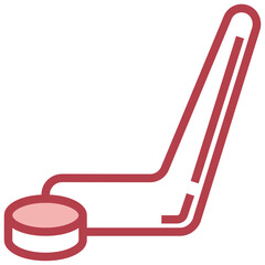 Sport And Activity_ICE HOCKEY red line icon,linear,outline,graphic,illustration