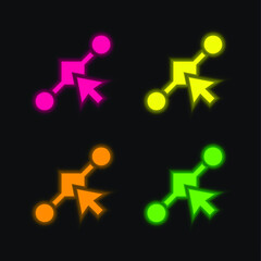 Anchor Point four color glowing neon vector icon