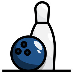 Sport And Activity_BOWLING filled outline icon,linear,outline,graphic,illustration