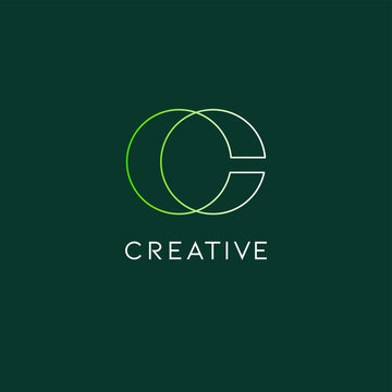 Abstract initial letter C. Combination of letters O and C logo. Flat vector logo design template element.