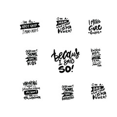 Parenting quotes. Hand lettering quotes for your design