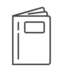 Booklet page icon vector in thin line style. Outline symbol for reference, paper, documents.